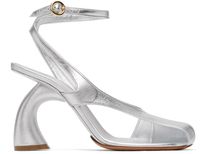 Dries Van Noten Silver Leather Heeled Sandals