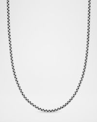 Men's Box Chain Necklace in Silver, 2.7mm, 24"L