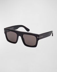 Men's Fausto T-Logo Square Sunglasses