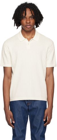 Theory Off-White Spread Collar Polo