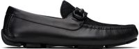 Ferragamo Black Gancini Ornament Driver Loafers