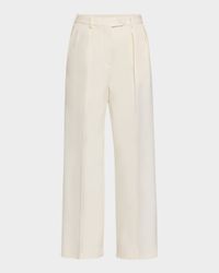 Bart Pleated Taper Leg Wool Trousers