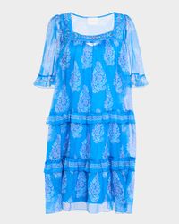 Wrenn Tiered Floral-Print Chiffon Dress