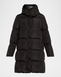 Litte Long Down Puffer Coat with Detachable Hood