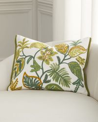 Foglia Embroidered Decorative Pillow, 18" x 24"