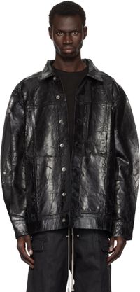 Rick Owens DRKSHDW Black Porterville Jumbo Worker Denim Jacket