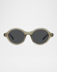 Men's Slim Acetate Round Sunglasses