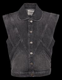 Ba&sh - Veste en jean sans manches - Taille 2 - Noir