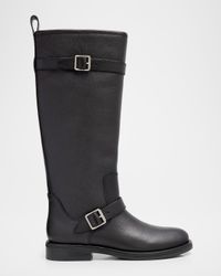 Noah Leather Buckle Knee-High Boots