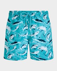 Men's Requins Shark-Print Swim Shorts