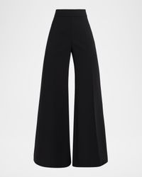 High-Rise Wide Leg Wool Pants