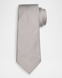 Men's Micro-Stripe Silk and Cotton Tie