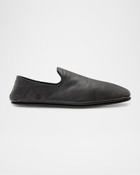 Men's Lodge Shearling-Lined Leather Moccasins