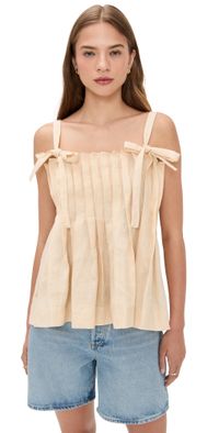 VRG GRL Yasmin Linen Top Custard XL