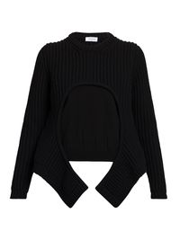 Women's Layered Crewneck Sweater - Black - Size 40