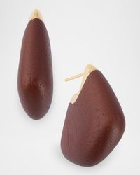 Small Fin Wood Earrings