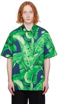 Dolce&Gabbana Green & Navy Printed Shirt