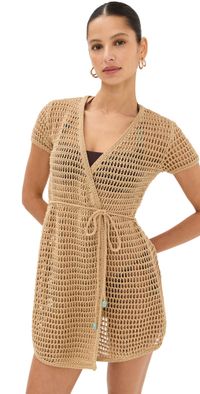 STAUD Spritz Dress Natural XL