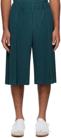 HOMME PLISSÉ ISSEY MIYAKE Green Tailored Pleats 2 Shorts