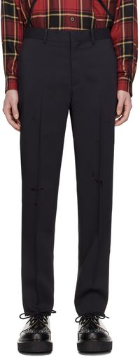 UNDERCOVER Pantalon noir à effet usé