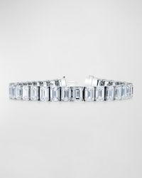 Platinum North-South Prong-Set Diamond Tennis Bracelet, 34.00tcw, 7"L