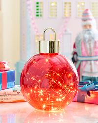Radiant Red Twilight Orb Tabletop Ornament