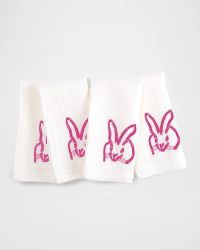 Painted Bunny Embroidered Dinner Napkin