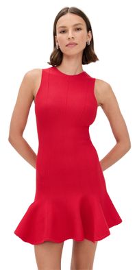Fleur du Mal Dropped Waist Knit Corset Dress Rouge M