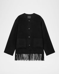 Tomoko Fringe Wool-Blend Jacket