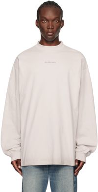 Balenciaga Off-White Graphic Long Sleeve T-Shirt
