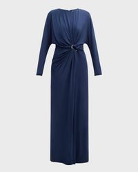 Maisie Draped Blouson Column Gown