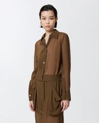 Pinko - Chemisier léger façon bomber - Taille 44 - Vert