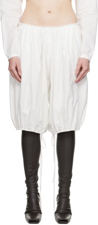 COLLEEN ALLEN White Cotton Gathered Bloomers
