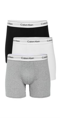 Calvin Klein Underwear Icon Cotton Stretch 3-Pack Boxer Briefs Grey Heather/White/Black L