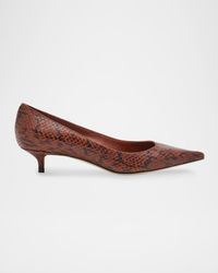 Amelia Snake-Printed Leather Pumps