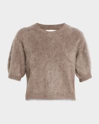 Juniper Brushed Cashmere Short-Sleeve Sweater