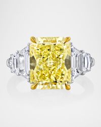 x Danielle Klein Platinum and 18K Yellow Gold Radiant-Cut Diamond Statement Ring, Size 6.5, 7.49tcw