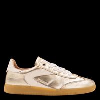 0'105 - Baskets basses métallisées en cuir - Taille 41 - Doré