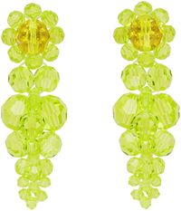 Simone Rocha Green Small Cluster Drip Earrings