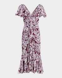 Clio Multi-Tulip Ruffled Midi Dress