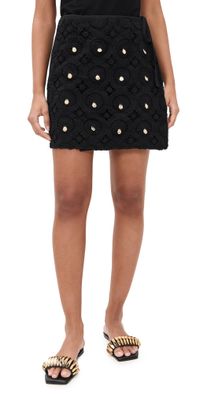 Never Fully Dressed Black Crochet Shell Wrap Skirt Black 2