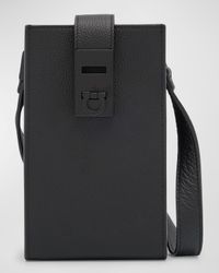 Men's Gancini-Buckle Leather Crossbody Bag