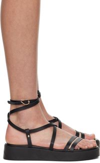Ancient Greek Sandals Black Aristea Sandals