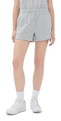 Tibi Light Weight Sweatshirting Short Shorts Heather Grey XS