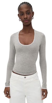 The Line by K Nero Top Heather Gray XL