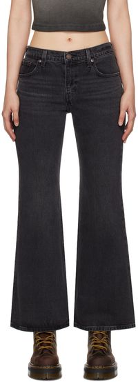Levi's Black Middy Ankle Flare Jeans
