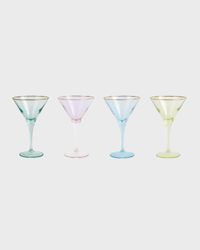 Rainbow Assorted Martini Glasses, Set of 4