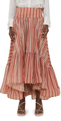 Zimmermann Rebellion Midi Skirt Red Stripe 2