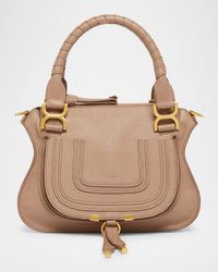 Marcie Small Satchel Bag in Grained Calfskin