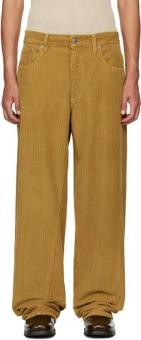 Sunflower Pantalon ample brun en velours côtelé à coutures torsadées